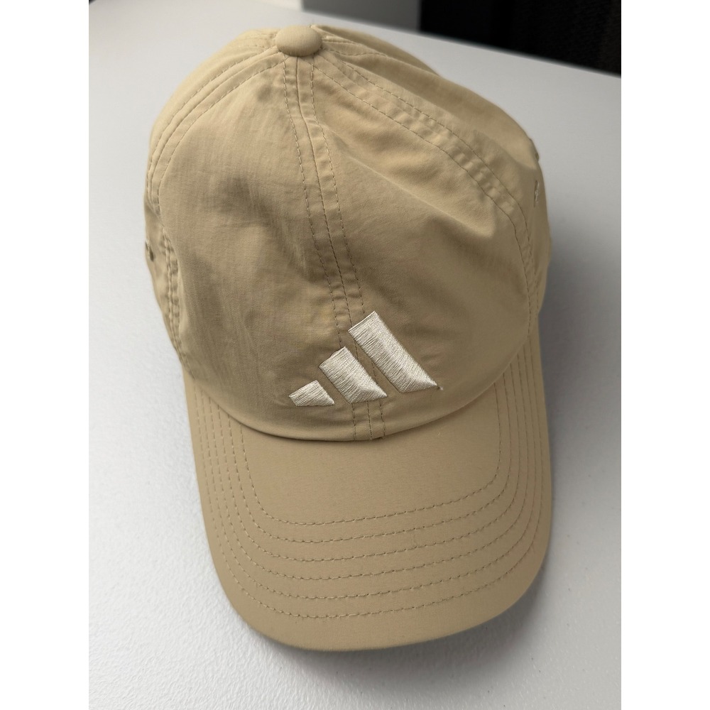 Adidas Aeroready Tan Beige Nylon Adjustable Baseball Cap Hat RN90288 C1537